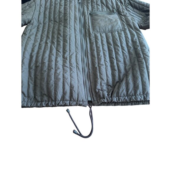 Topshop Quilted Oversized Bomber Liner Jacket  Charcoal Green Mob Wife 8-10 - Picture 10 of 13